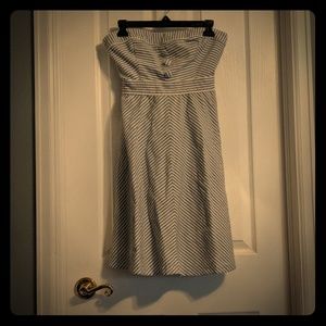 TeezeMe Seersucker Strapless Button-Front Dress